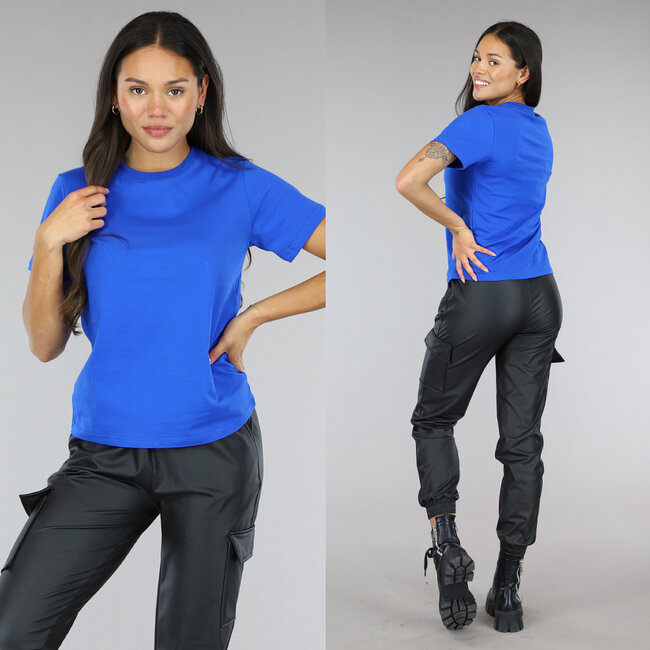 Blaues Basic T-Shirt mit leichtem Stretch