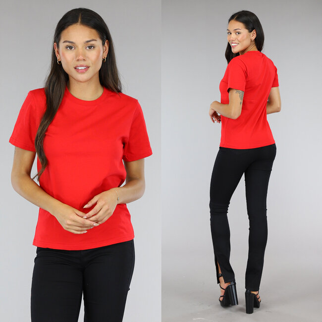 Rotes Basic T-Shirt mit leichtem Stretch