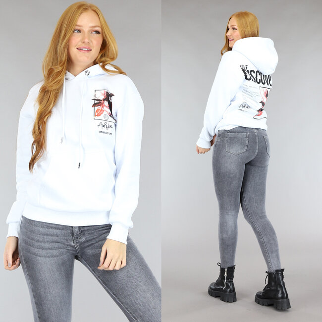 Weißer Urban Culture Hoodie in Übergröße