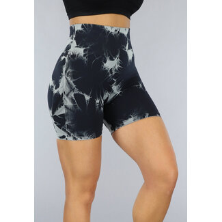 NEW1907 Schwarze kurze Sportshorts mit Druck