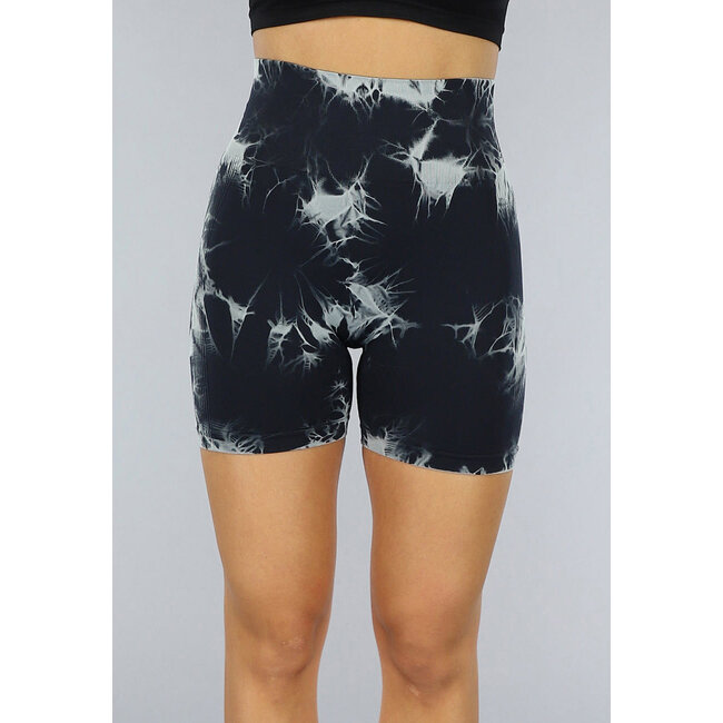 Schwarze kurze Sportshorts mit Druck