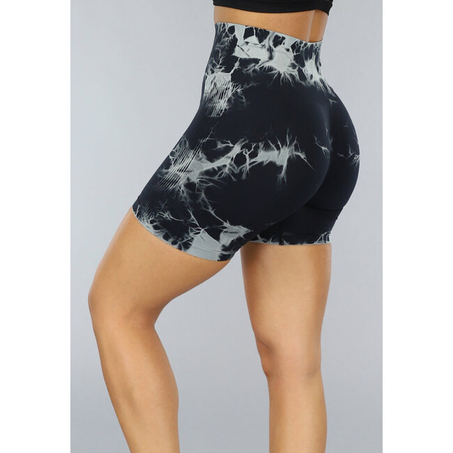 Schwarze kurze Sportshorts mit Druck