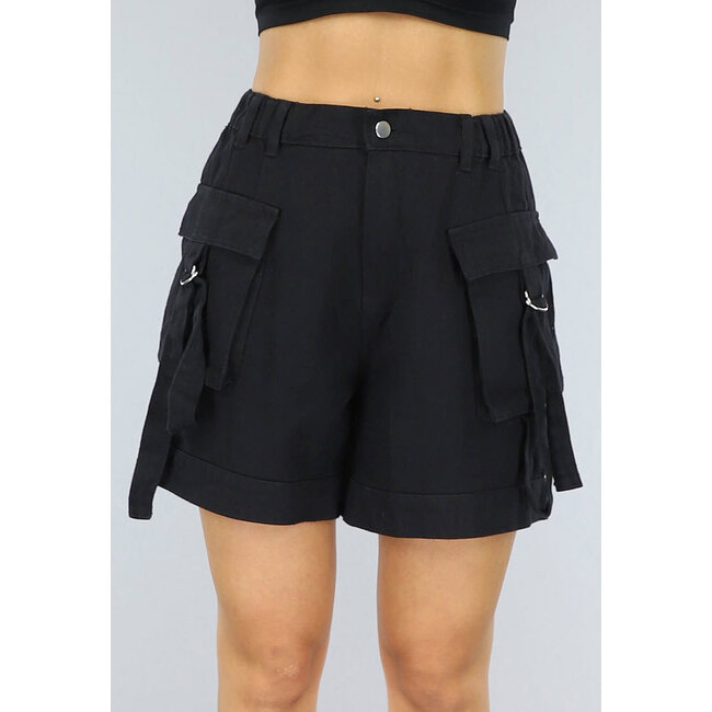 Schwarze Cargo-Shorts in lockerer Passform
