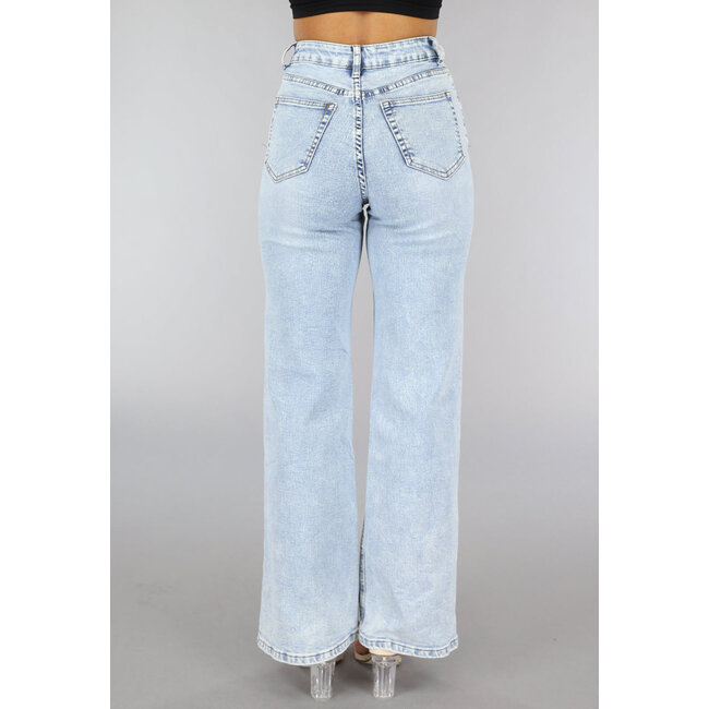 Hellblaue Straight Leg Jeans