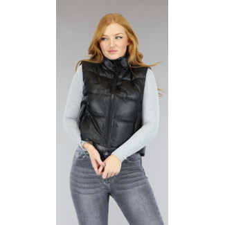 BF2023 Schwarze Bodywarmer in Lederoptik