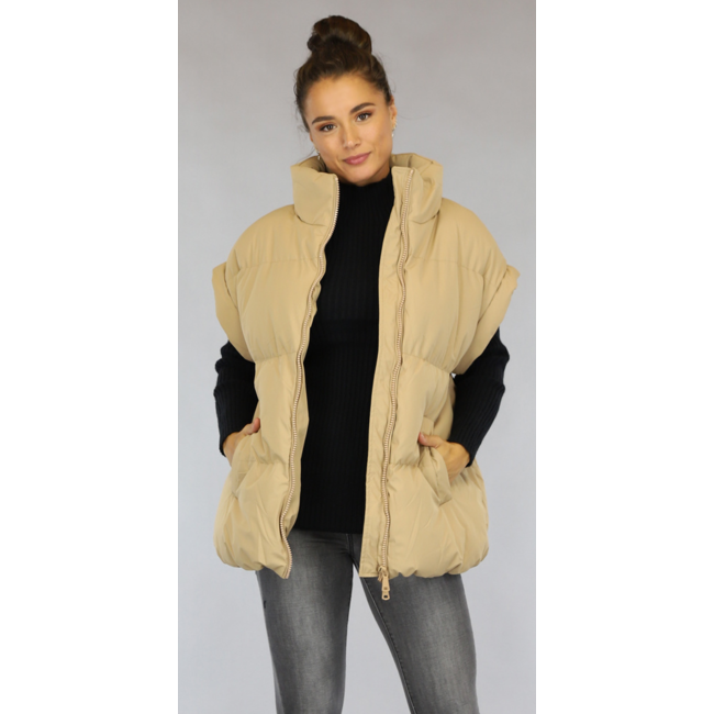 Bodywarmer in Übergröße Camel