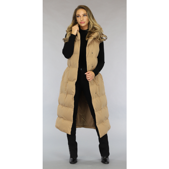 Camel Long Bodywarmer mit Bündchen