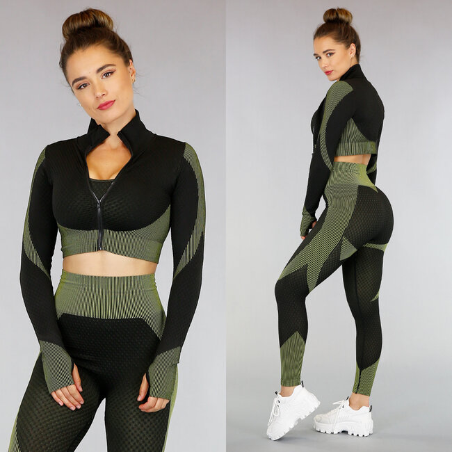 Schwarze Sportjacke mit Mustern