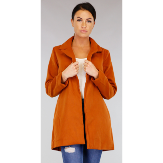 BF2023 Rostbraune Duster Jacket mit Taschen