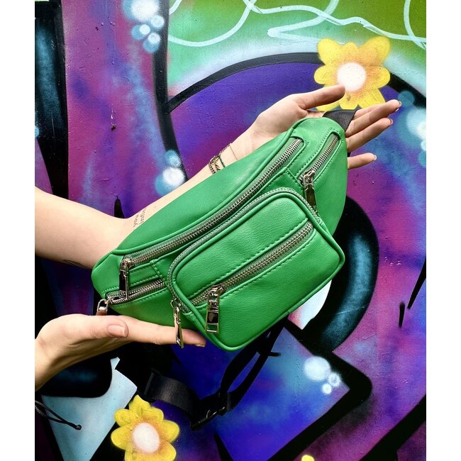 Große grüne Hüfttasche mit Reißverschluss