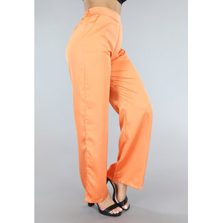 NEW0802 Orange Satin-Hose mit weitem Bein