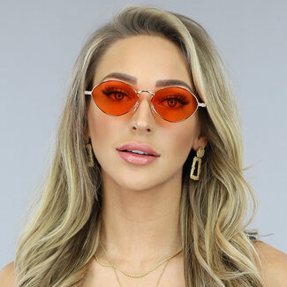 ORANJE-F Ovale Sonnenbrille mit orangefarbenen Gläsern