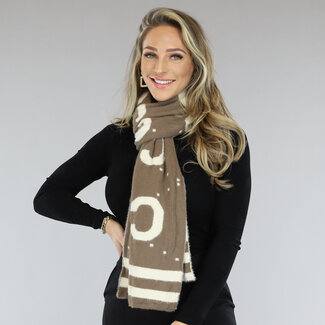 OP=OP! Taupe/Beige-Schal mit CC-Druck