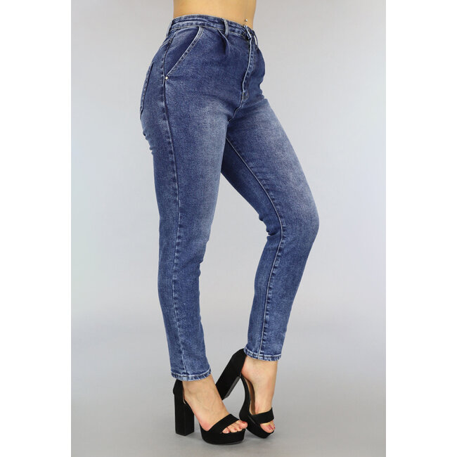 Hochtaillierte Slim Fit Jeans mit Waschung