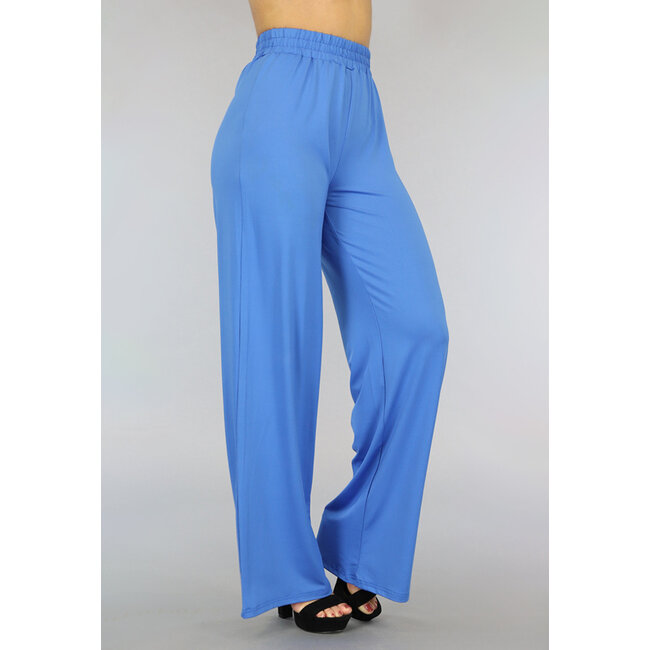 Blaue Palazzo-Hose mit weiten Beinen