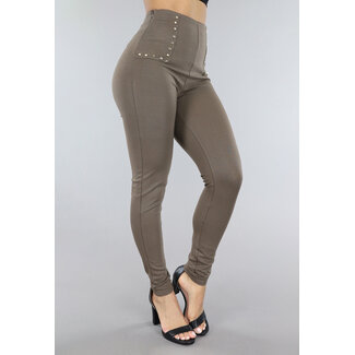 BF2023 Braune Treggings mit Nieten