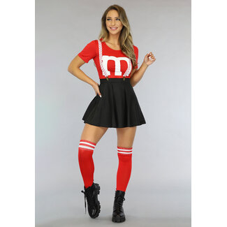 Rotes M&M Kostüm