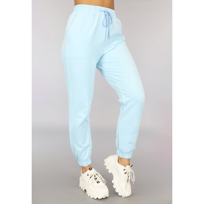 Blauer Stretch-Jogger mit Seitentaschen