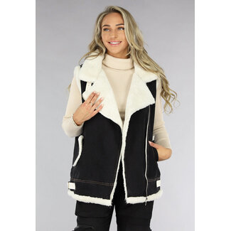 Schwarze Jeansweste