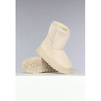 OP=OP! Beige Winterstiefel mit Plateausohle