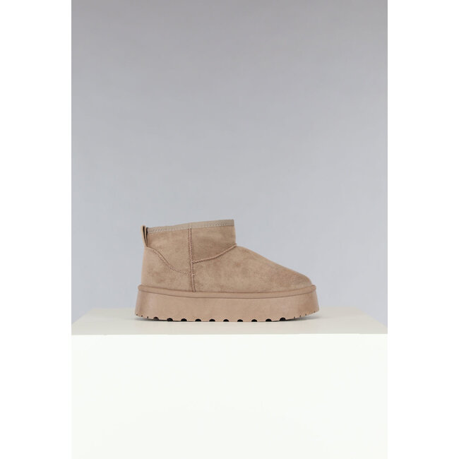 Snowboots Low Khaki mit dicker Sohle