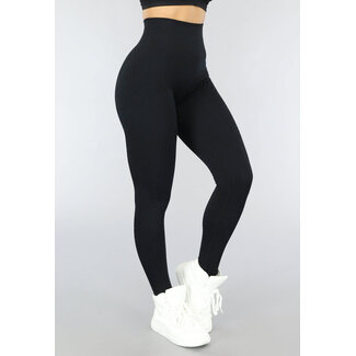 NEW0305 Schwarze Sport-Leggings mit Zebradruck