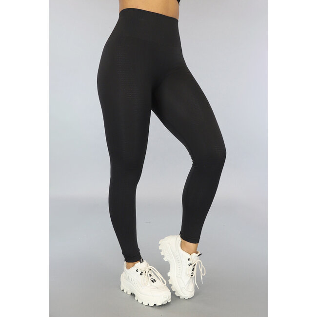 Schwarze Stretch-Sport-Leggings mit hoher Taille