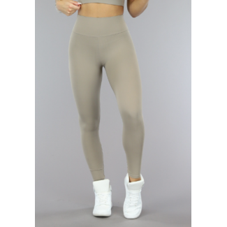 Khakifarbene Sport-Leggings mit Scrunch