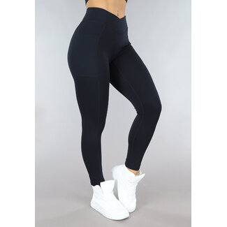 Schwarze Sport-Leggings mit Scrunch