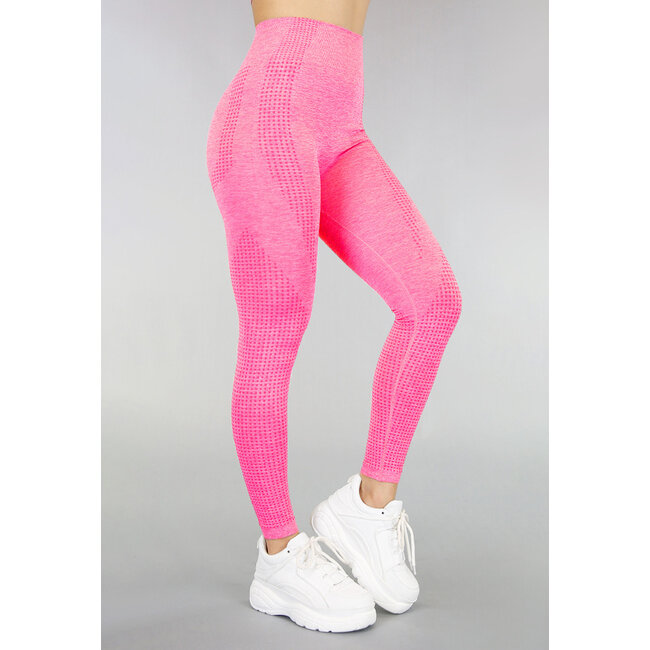 Neon-Pink Ultra hohe Taille Sport Leggings