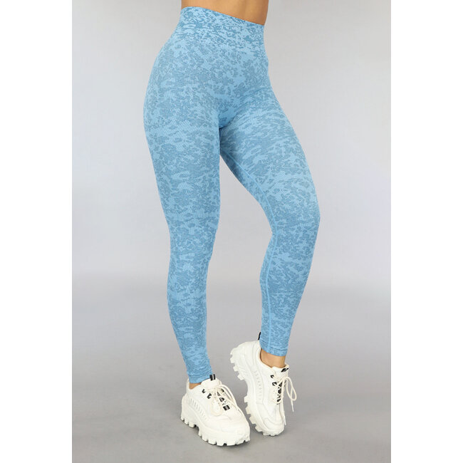 Blau gemischte Squat Proof Sport Leggings