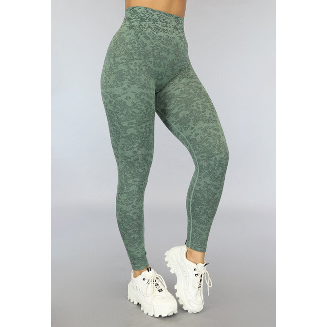Grün gemischte Squat Proof Sport Leggings