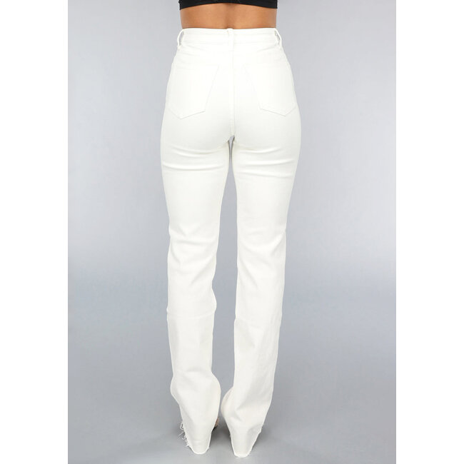 Weiße Jeans mit geraden Beinen