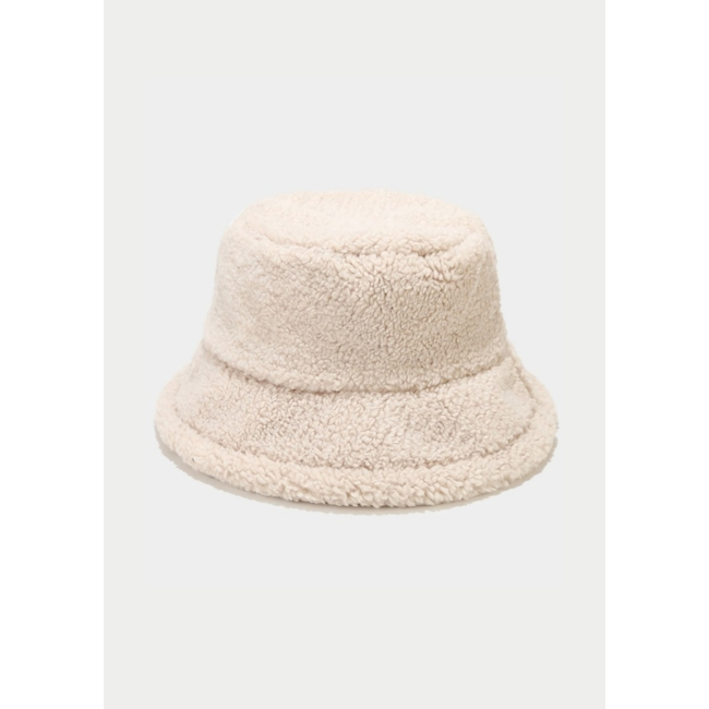 Beige Teddy Bucket Hat