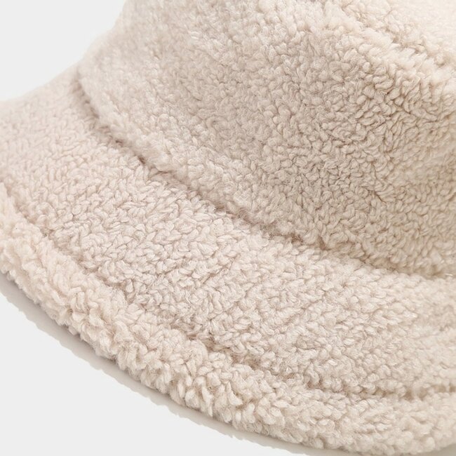 Beige Teddy Bucket Hat