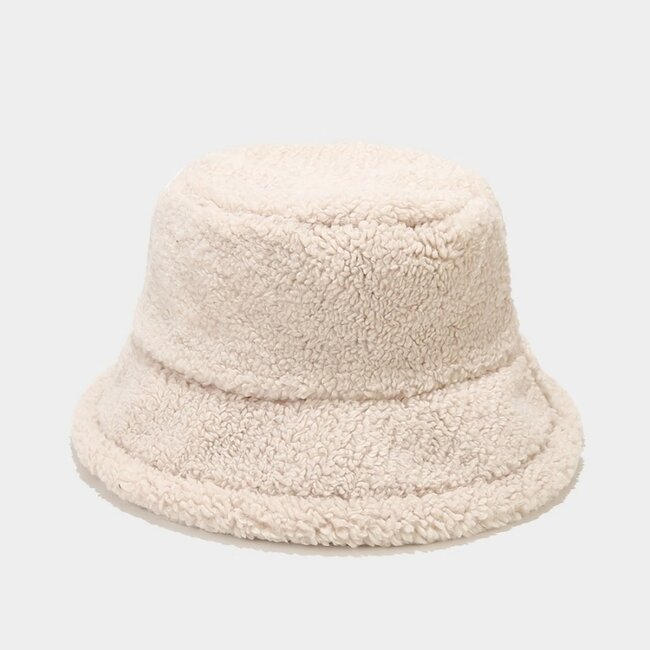 Beige Teddy Bucket Hat