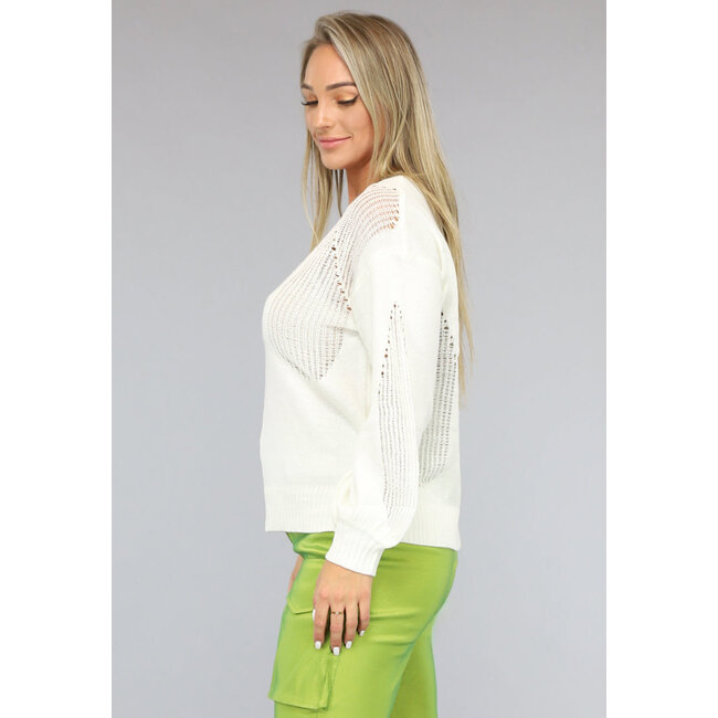 Off-white Pullover mit Zerrissenen Look