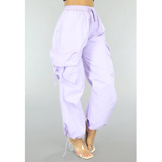 Fliederfarbene Fallschirm-Cargo-Hose