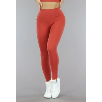 Rote Sport-Leggings mit Scrunch