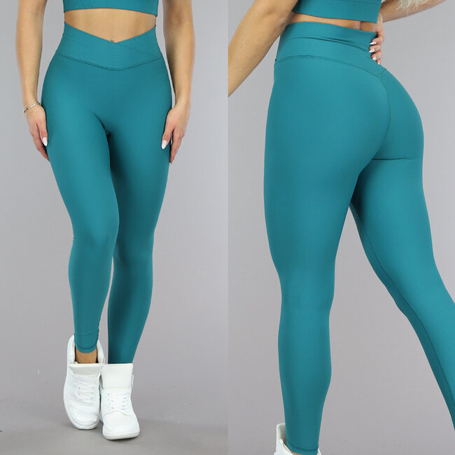 Oasis Grün Feinripp-Sport-Leggings