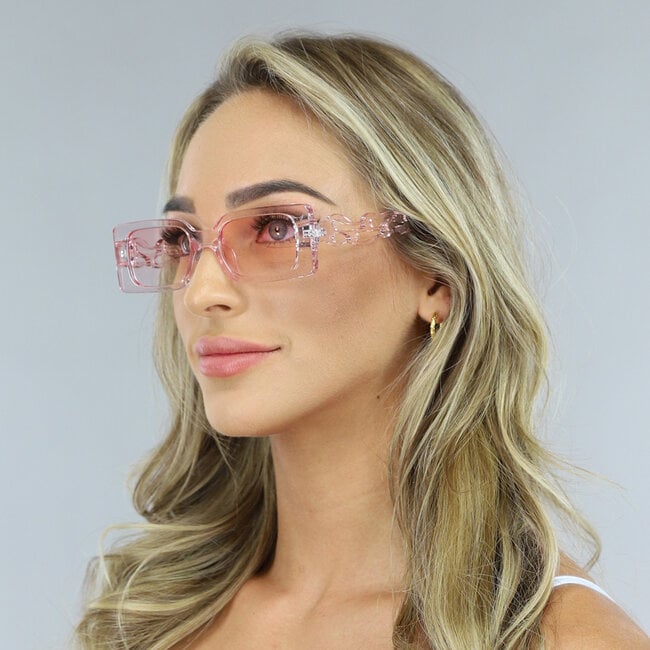 Retro Chunky Pink Sonnenbrille