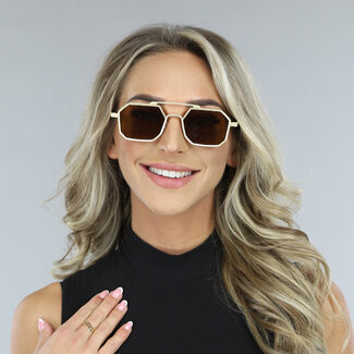 BF2023 Goldene Hippie-Sonnenbrille oval