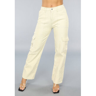 Denim-Zimmermanns-Hose in Beige