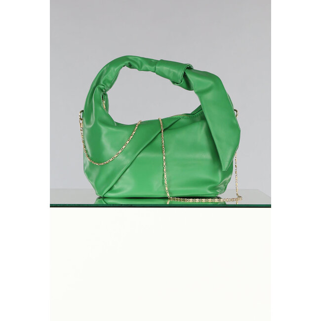 Grüne Handtasche in Lederoptik mit Plissee-Detail