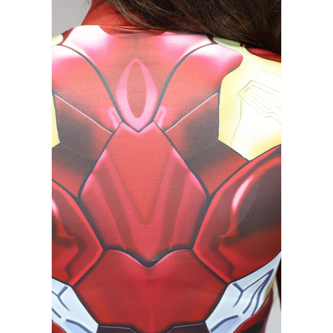 Roter Marvel Iron Man Bodysuit mit Reissverschluss