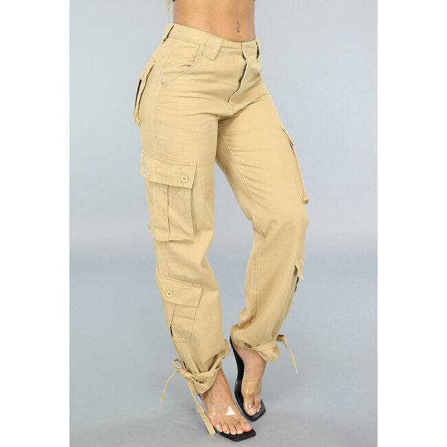 Khaki Carpenter Cargo-Hose mit Seilen