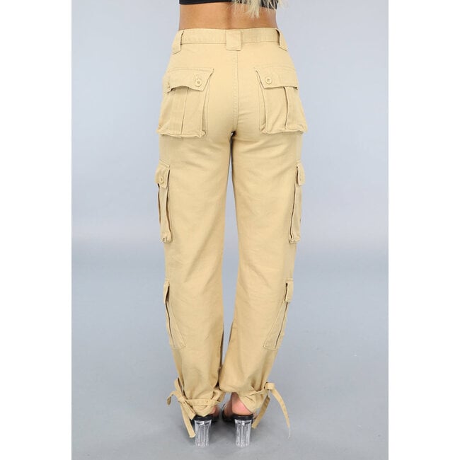 Khaki Carpenter Cargo-Hose mit Seilen