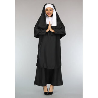 Lange schwarze Nonne Kostüm
