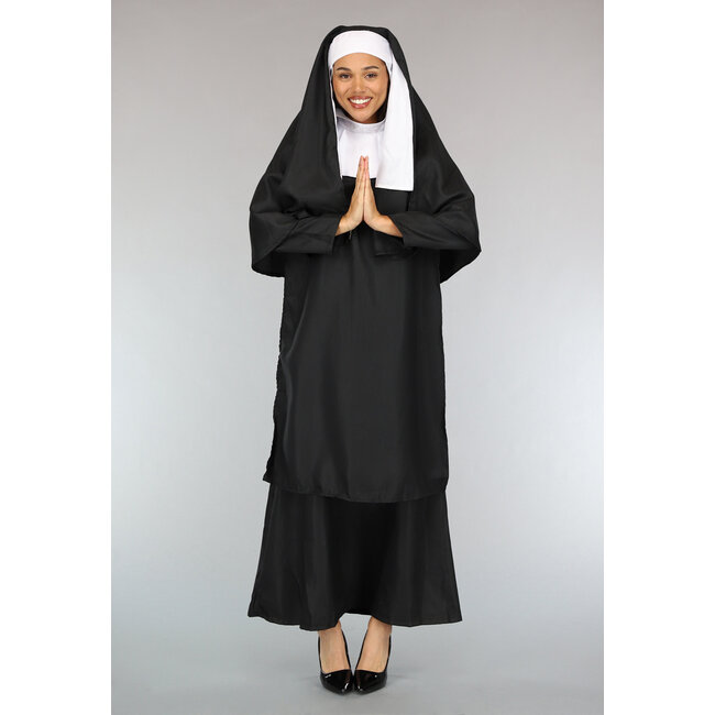 Lange schwarze Nonne Kostüm