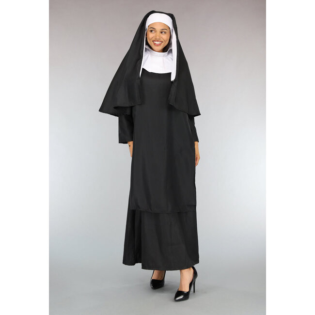 Lange schwarze Nonne Kostüm